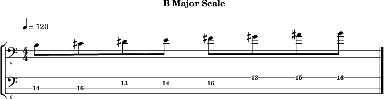 Bmajor 208 scale